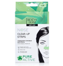 TM BEAUTYDERM Очищуючі смужки для носу з екстрактом Алое Вера, 3 шт (арт.)