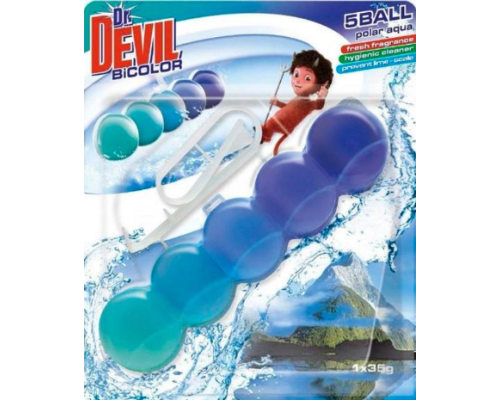 Туалетні гелеві кульки Dr.DEVIL WC BiColor Aqua 1*35g 5 Ball Полярна Вода (арт.6444)