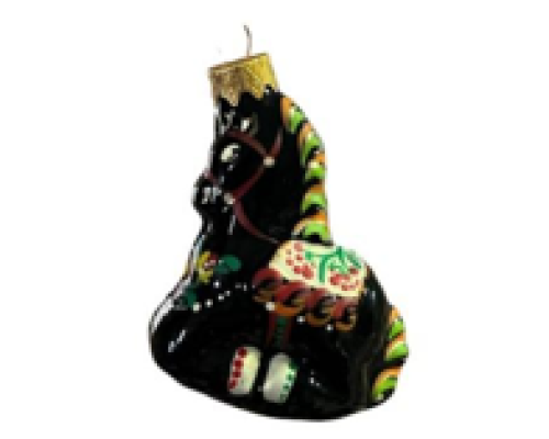 Скляна іграшка Коник Петриківка 1011