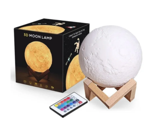 Місяць білий Світильник настільний дитячий 3D Moon Light Lamp 15 см LY-168(48) (36)