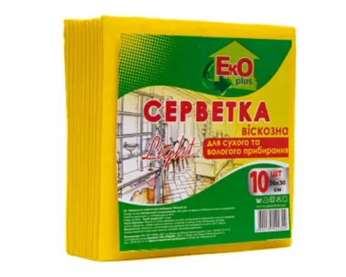 Серветки віскозні 30*30 10шт ТМ EKO+