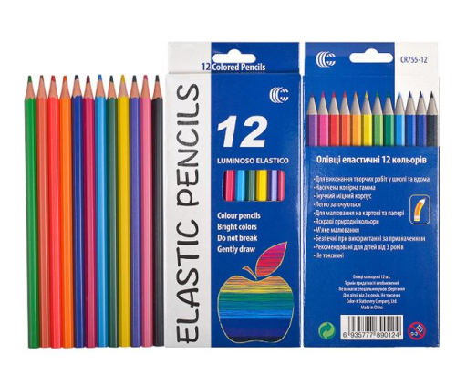 Олівець 12 кольорів CR755-12 Luminoso elastico "С"
