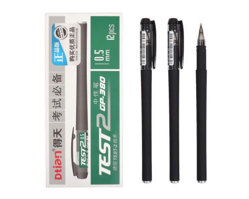 Ручка гелева GP-380 "TEST2" чорна