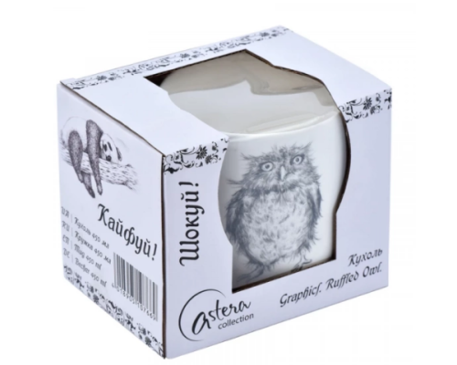 A0520-450-4 Посуд порцеляновий «Astera» Graphics Ruffled Owl Color - Кухоль 450мл