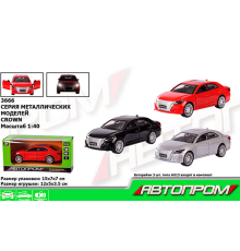 Машина металл 3666 (96шт/2) "АВТОПРОМ",1:32-36,3 цвета, батар., свет, откр.двери, в кор. 15*6,7*7см