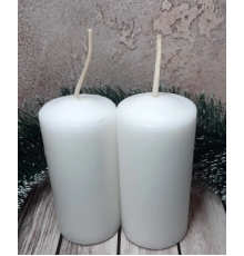 Свічка стовпчик лаковий білий 9,5*5 см 1шт