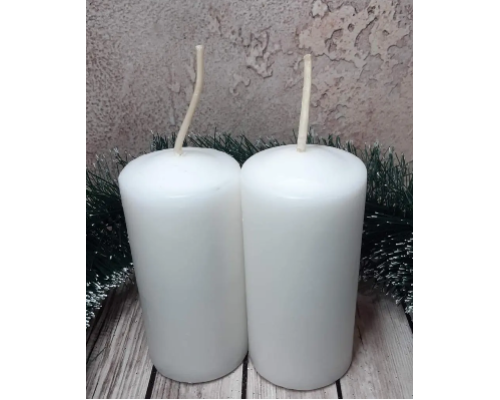 Свічка стовпчик лаковий білий 9,5*5 см 1шт