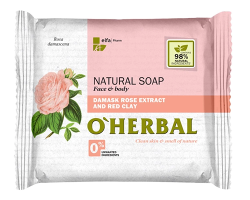 Мило O'Herbal 100г Дамська троянда/Червона глина