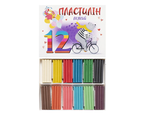 Пластилін "Jumbi" 12 кольорів, 216 г КТ230604