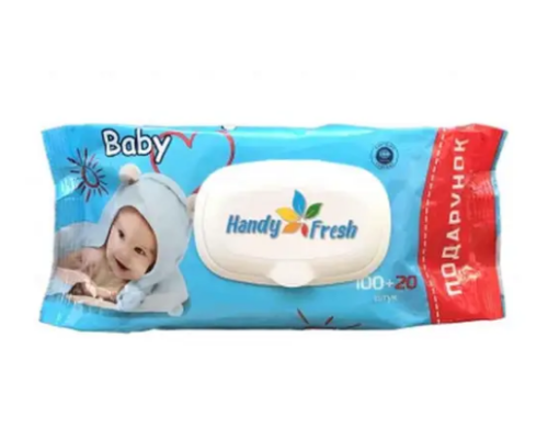 Серветки вологі 100+20 Antibac Handy Baby зелена (арт.)