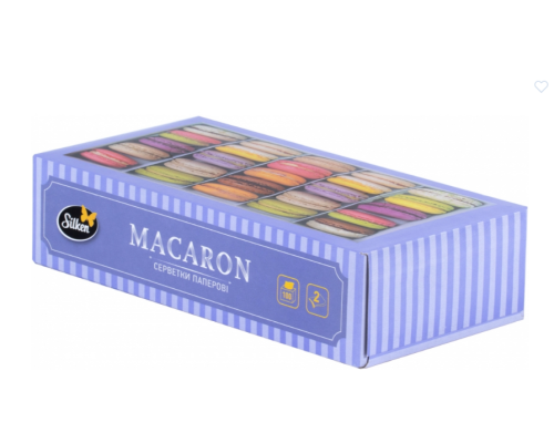 Серветки паперові у коробці TM Silken "MACARON" 2шар 100шт (арт.)