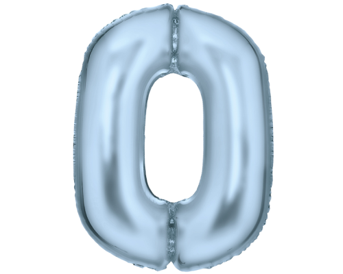 Фольгована кулька Amscan "0" пастельно-блакитний колір, 86 см