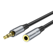 Кабель Aux Hoco UPA20 3.5 audio extension cable (Cірий)