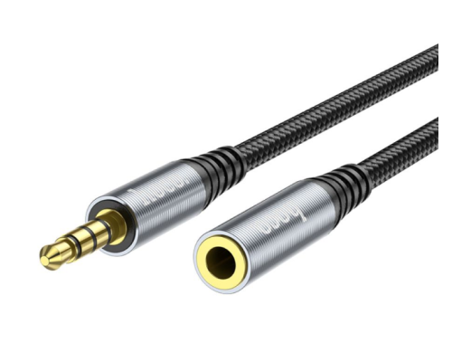 Кабель Aux Hoco UPA20 3.5 audio extension cable (Cірий)