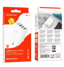 Мережевий Зарядний Пристрій Borofone BA79A Clever PD20W/QC (1C3A) (Бiлий)