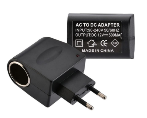 Перехідник 220V to АЗУ 12V (0.5A) (Чорний) Перехідник 220V to АЗУ 12V (0.5A) (Чорний)