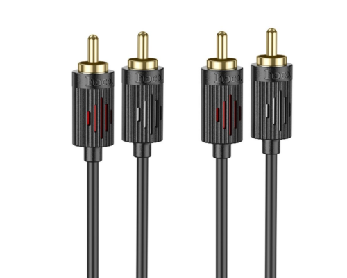 Кабель Aux Hoco UPA29 dual RCA to dual RCA 1.5m (Чорний)