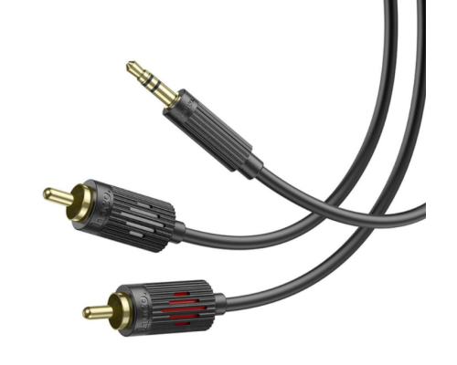 Кабель Aux Hoco UPA28 AUX 3.5 to dual RCA 1.5m (Чорний)
