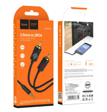 Кабель Aux Hoco UPA28 AUX 3.5 to dual RCA 1.5m (Чорний)