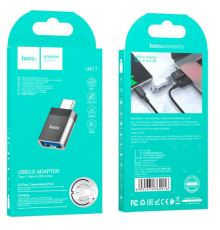 Перехідник Hoco UA17 Type-C male to USB female USB3.0 (Чорний)