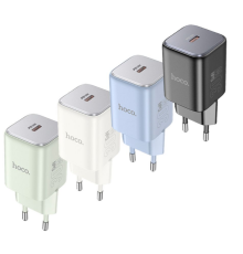 Мережевий Зарядний Пристрій Hoco N43 1USB-C PD/QC 30W GAN (Блакитний)