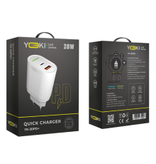 Мережевий зарядний пристрій Yoki Led Series YK-20PD+QC 20W (Бiлий)