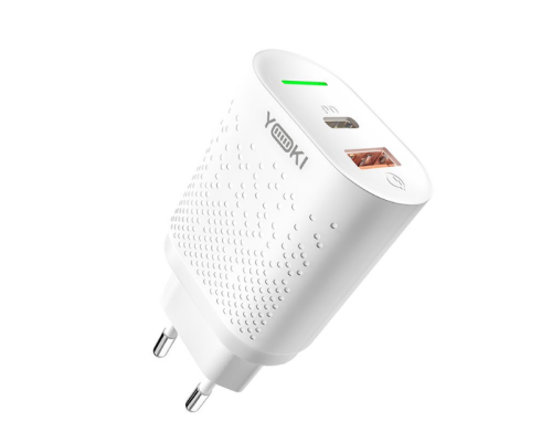 Мережевий зарядний пристрій Yoki Led Series YK-20PD+QC 20W (Бiлий)