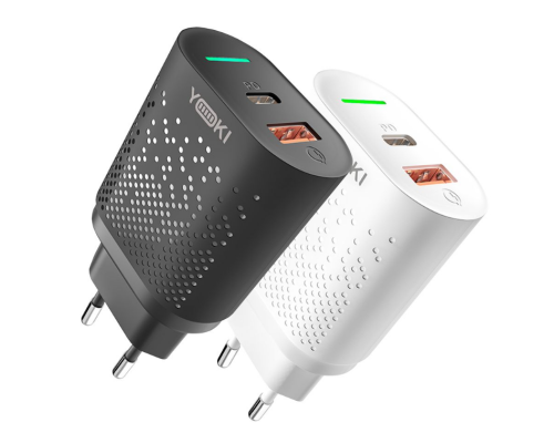 Мережевий зарядний пристрій Yoki Led Series YK-20PD+QC 20W (Бiлий)