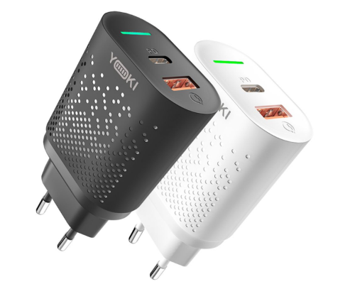 Мережевий зарядний пристрій Yoki Led Series YK-20PD+QC 20W (Чорний)