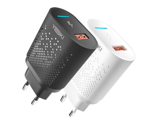 Мережевий Зарядний Пристрій Yoki Led Series YK-QC 3.0 18W (Чорний)
