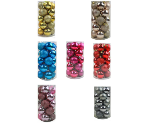 Кулі новорічні №PVC20-4 пластик 20шт 4см 01285