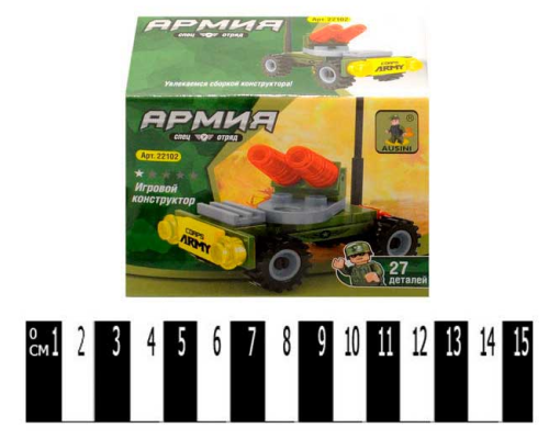 Конструктор "AUSINI" "Військова машина" 27 дет. 22102 р.9,5х7х4,5 см.