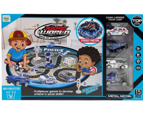 Іграшковий набір "Police" Bambi 6688-153C, машинки, збирається в мішок