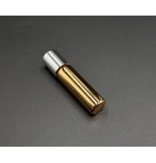 Скляні пляшечки з кулькою. Колір "золото". 50*14мм / 5мл