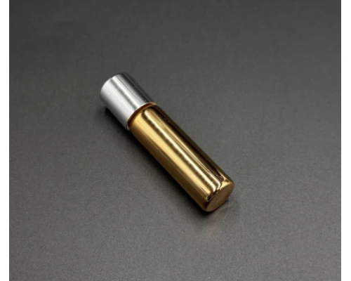 Скляні пляшечки з кулькою. Колір "золото". 50*14мм / 5мл