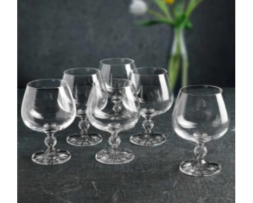 Набір келихів для коньяку 250мл (6шт)«Bohemia Crystal» Claudia B40149-250105-01A-OKA