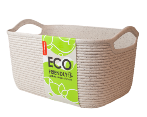 Корзина "Джут" M ECO WOOD, біла роза