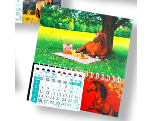 Календар магніт на холодильник із символом 2026 року Коня 15*16 см