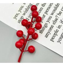 Декоративна гілочка З ягідками 11,5*1,4cм Червоний №6