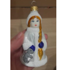 Скляна іграшка Снігурочка з косою 1016