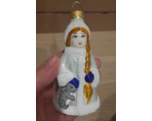 Скляна іграшка Снігурочка з косою 1016