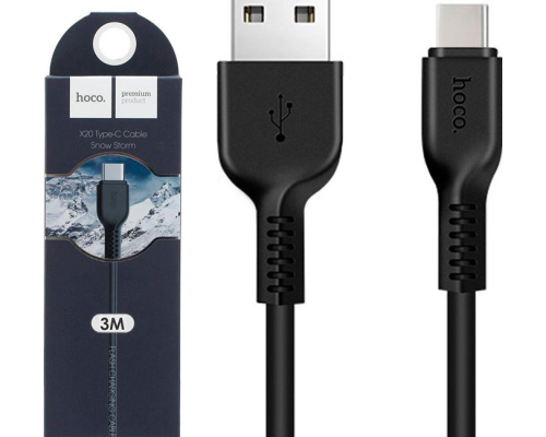 USB Hoco X20 Type-C 3m (Чорний)