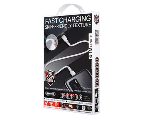USB Remax RC-068 PD 65W Type-C to Type-C (Бiлий)