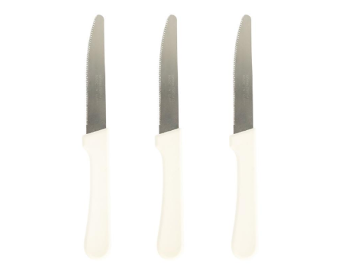 Ніж з хвилястою заточкою 18,5см білий  ZP7-12