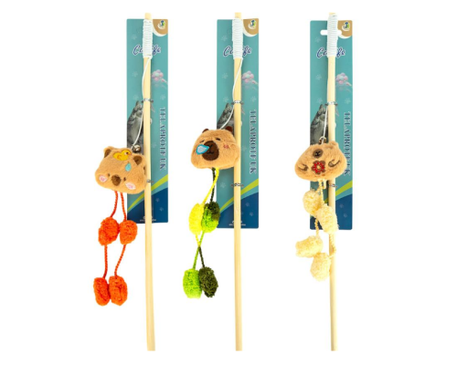 Іграшка дражнилка для котика на паличці "Капібара" 670