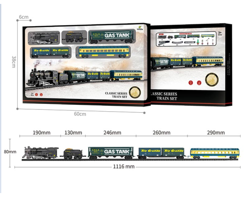 Залізниця 1:87 світло+звук, працює від батарей