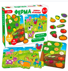 Гра настільна Ферма Рамки-вкладиші 2в1