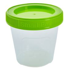 Контейнер "Smart Box" круглий 0,5л., прозорий/оливковий