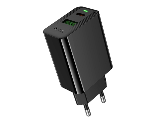 Мережевий зарядний пристрій Hoco CS95A 1USB/1USB-C QC/PD 30W (Чорний)