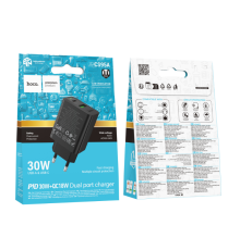 Мережевий зарядний пристрій Hoco CS95A 1USB/1USB-C QC/PD 30W (Чорний)